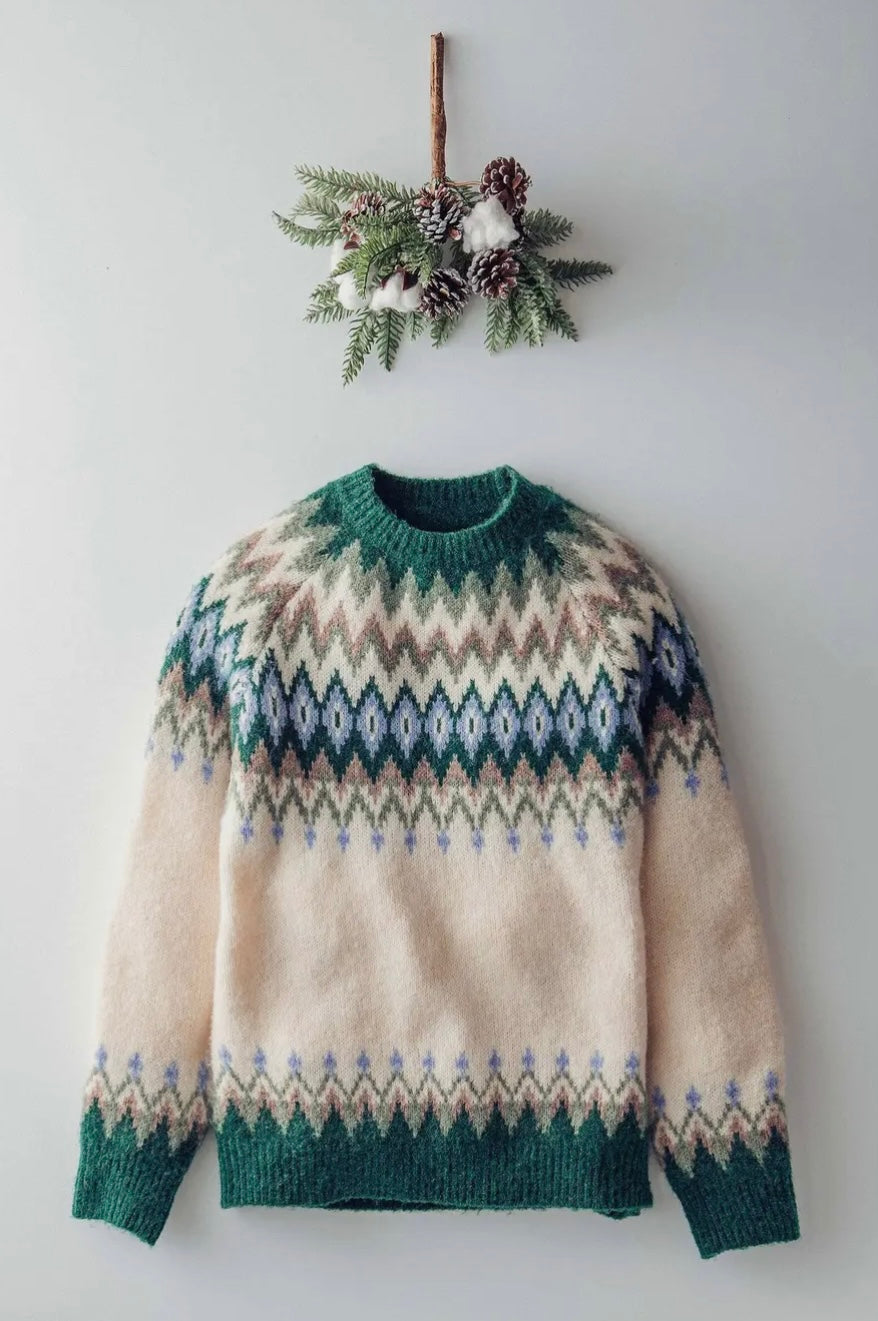Fair Isle Wool Blend Sweater Top