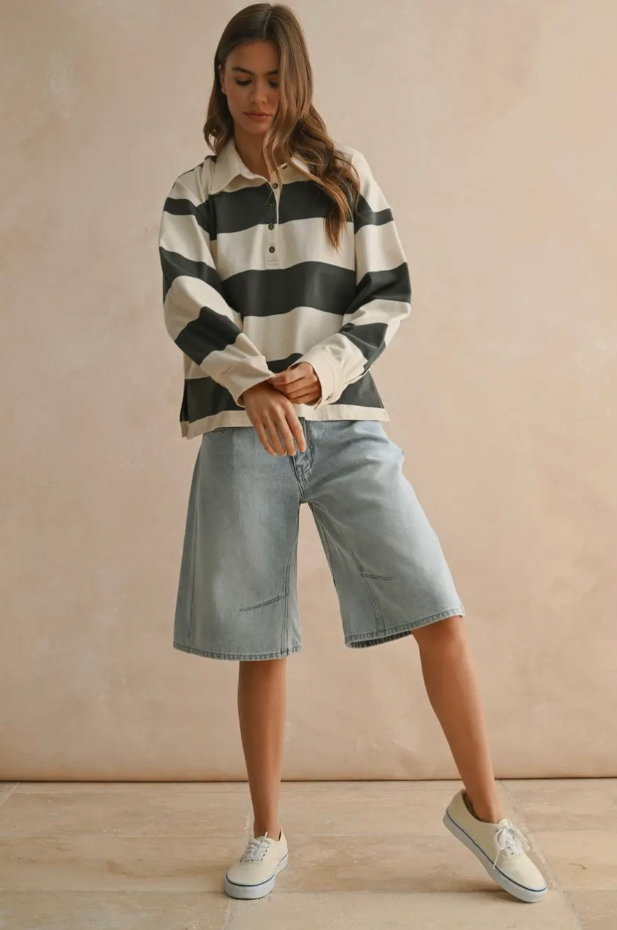 Long Sleeve Wide Panel Knitted Shirt