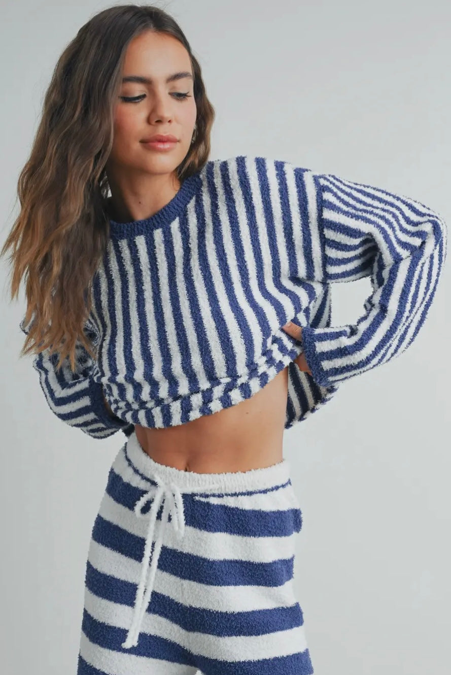 Cozy Striped Round Neck Sweater