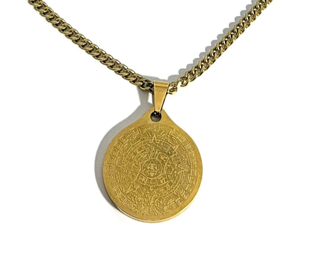 Rachel Nathan Medallion Necklace Mayan Calendar