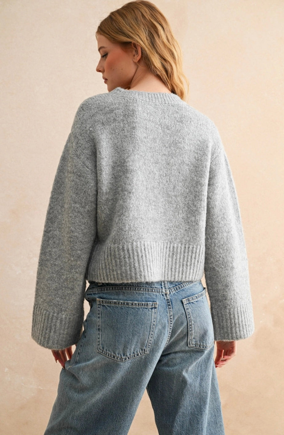 Button Front Long Sleeve Cardigan