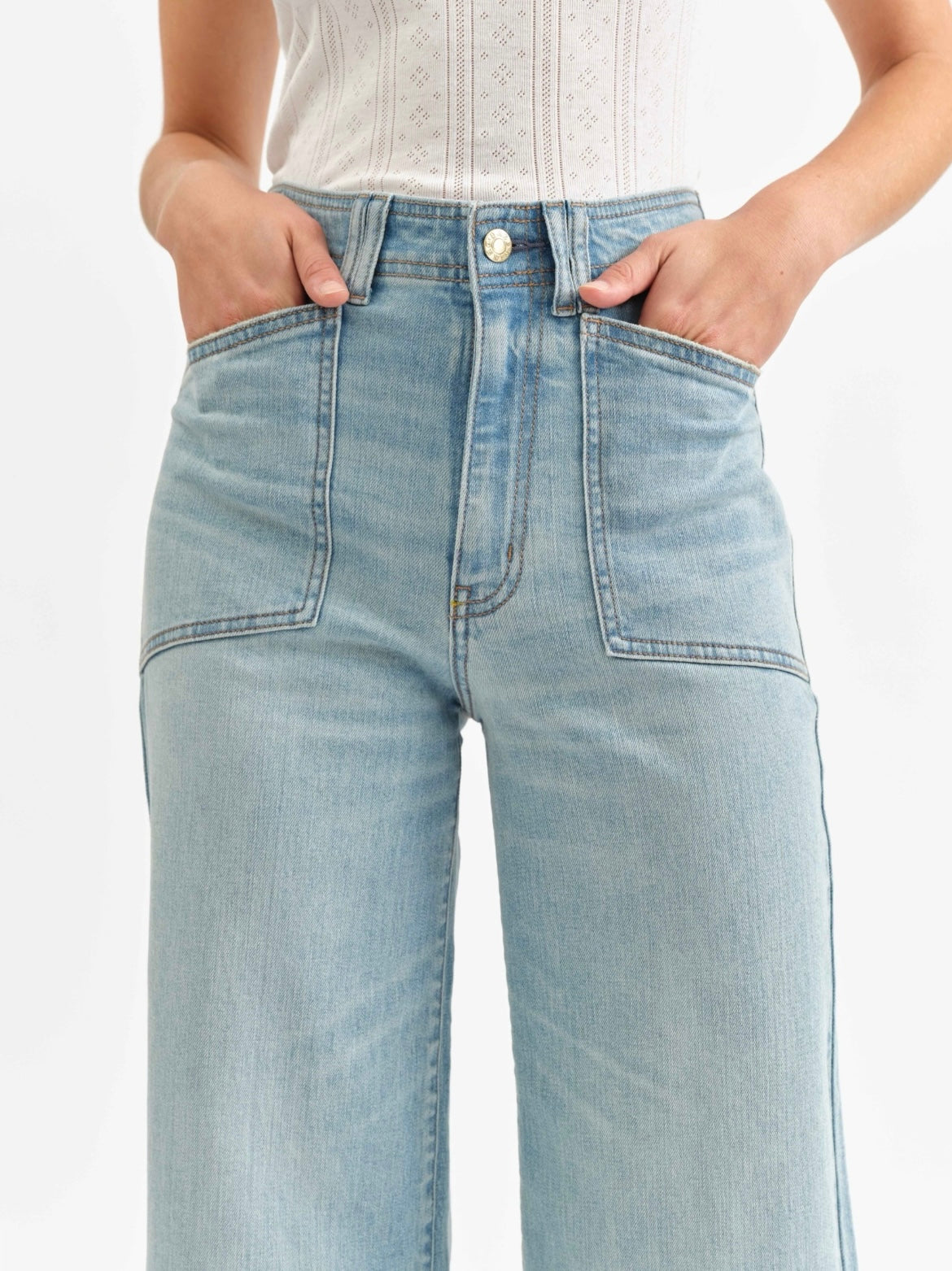 Daze Denim Valley Girl Wide Leg Ankle In Romcom