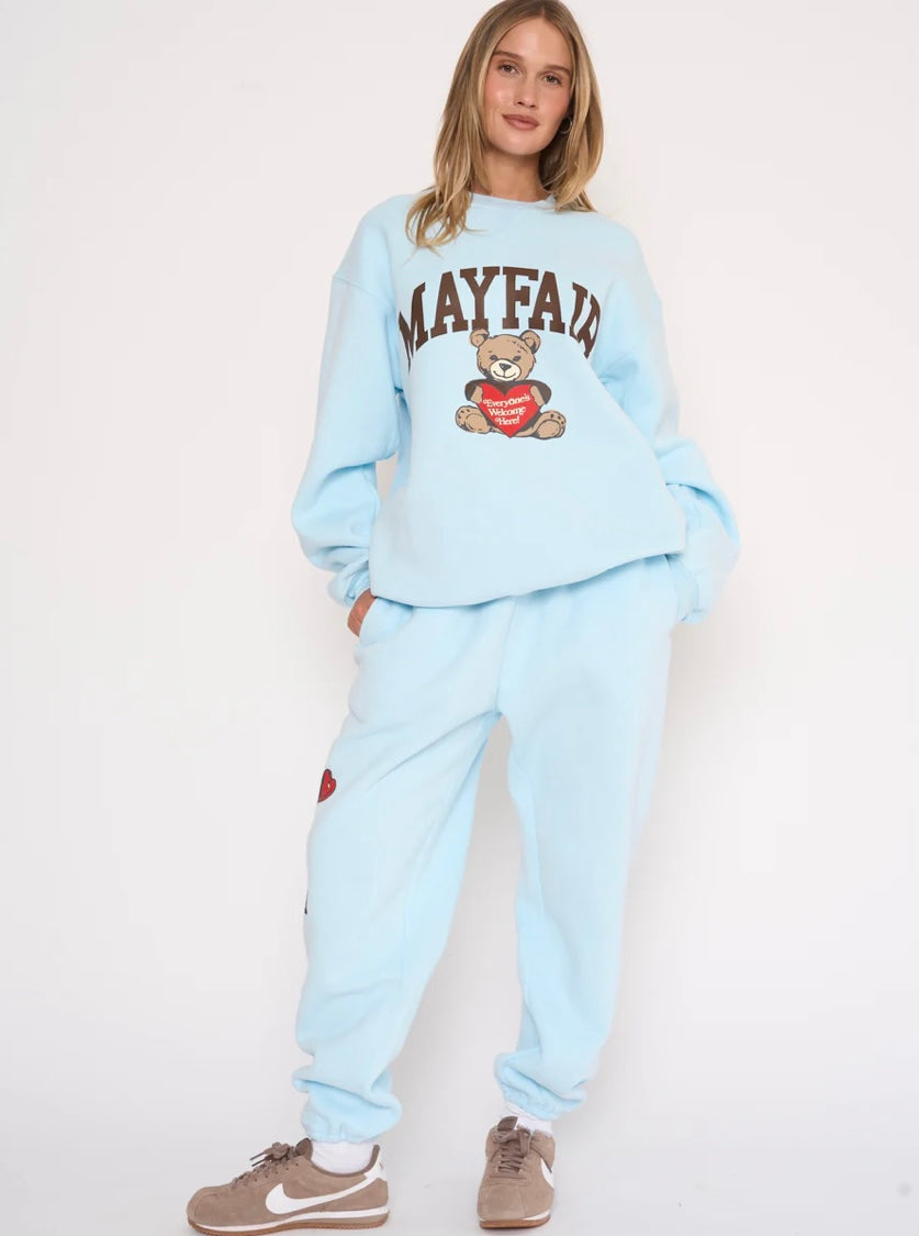 Mayfair Everyone’s Welcome Here Sky Blue Crewneck