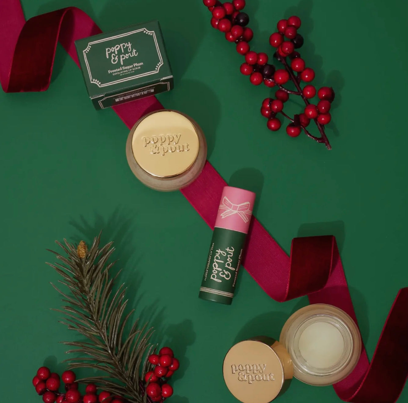 Poppy & Pout Frosted Sugar Plum Holiday Lip Balm