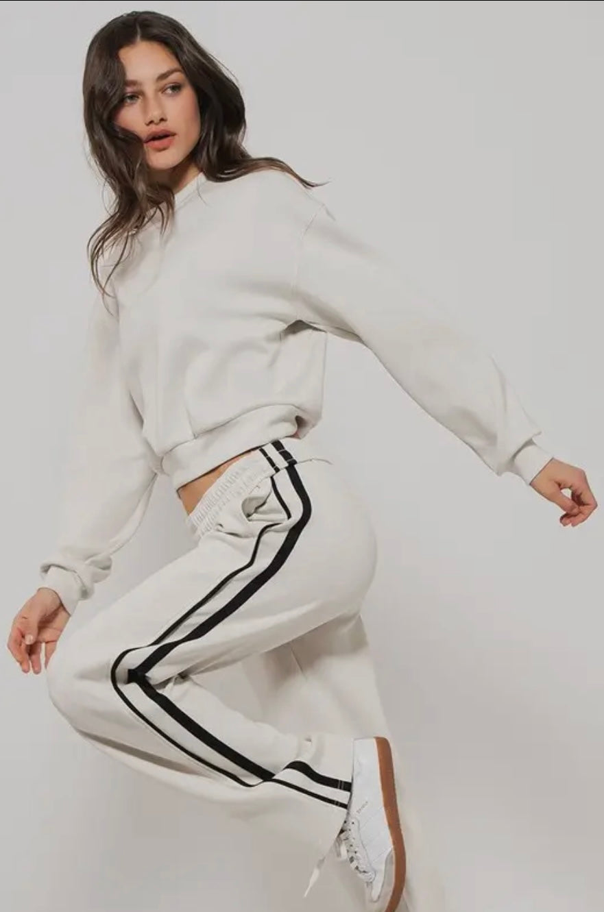 Timeless Stripe Drawstring Relaxed Sweatpants