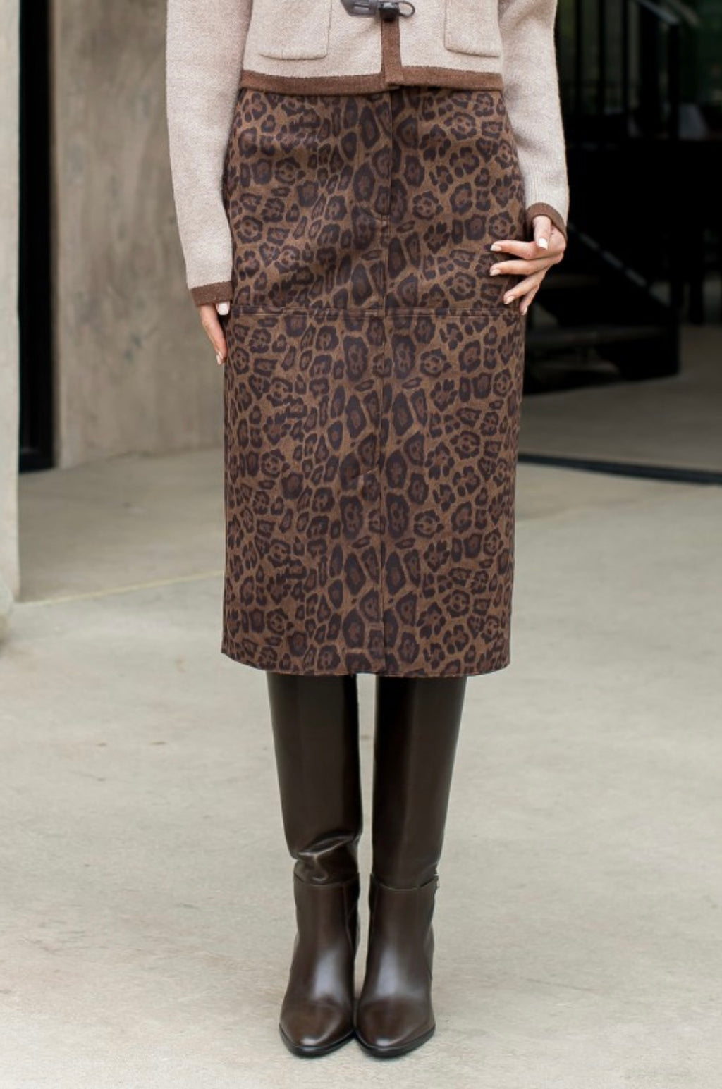 Cheetah Suede Skirt