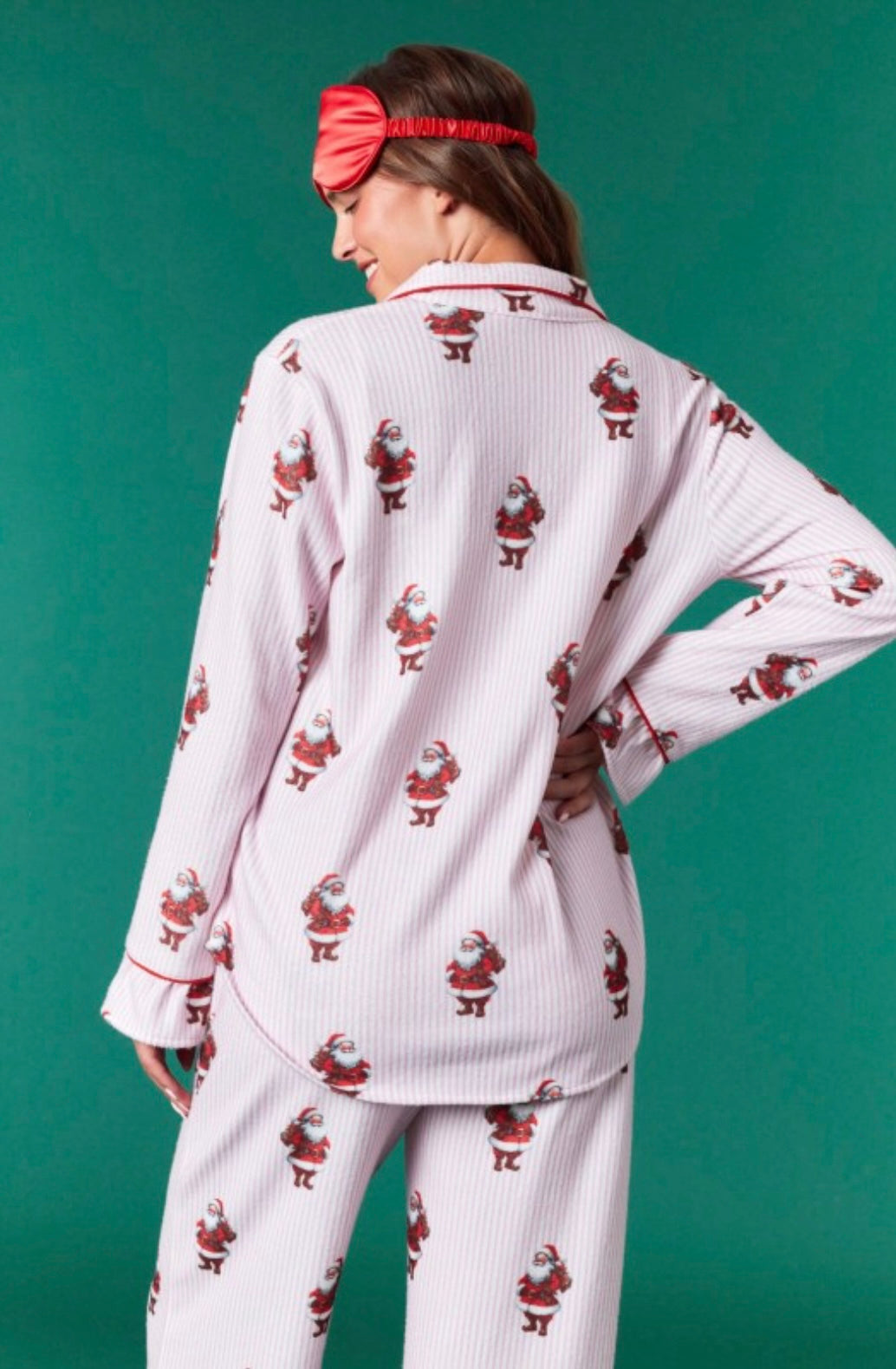 Santa Claus Striped Brushed Knit Pajamas