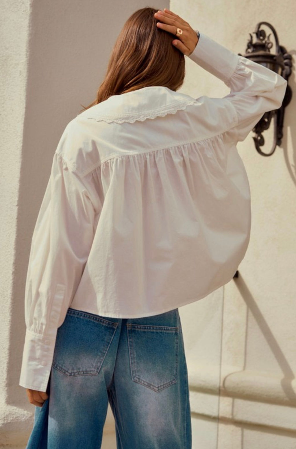 Luxe String Long Sleeve Relaxed Blouse