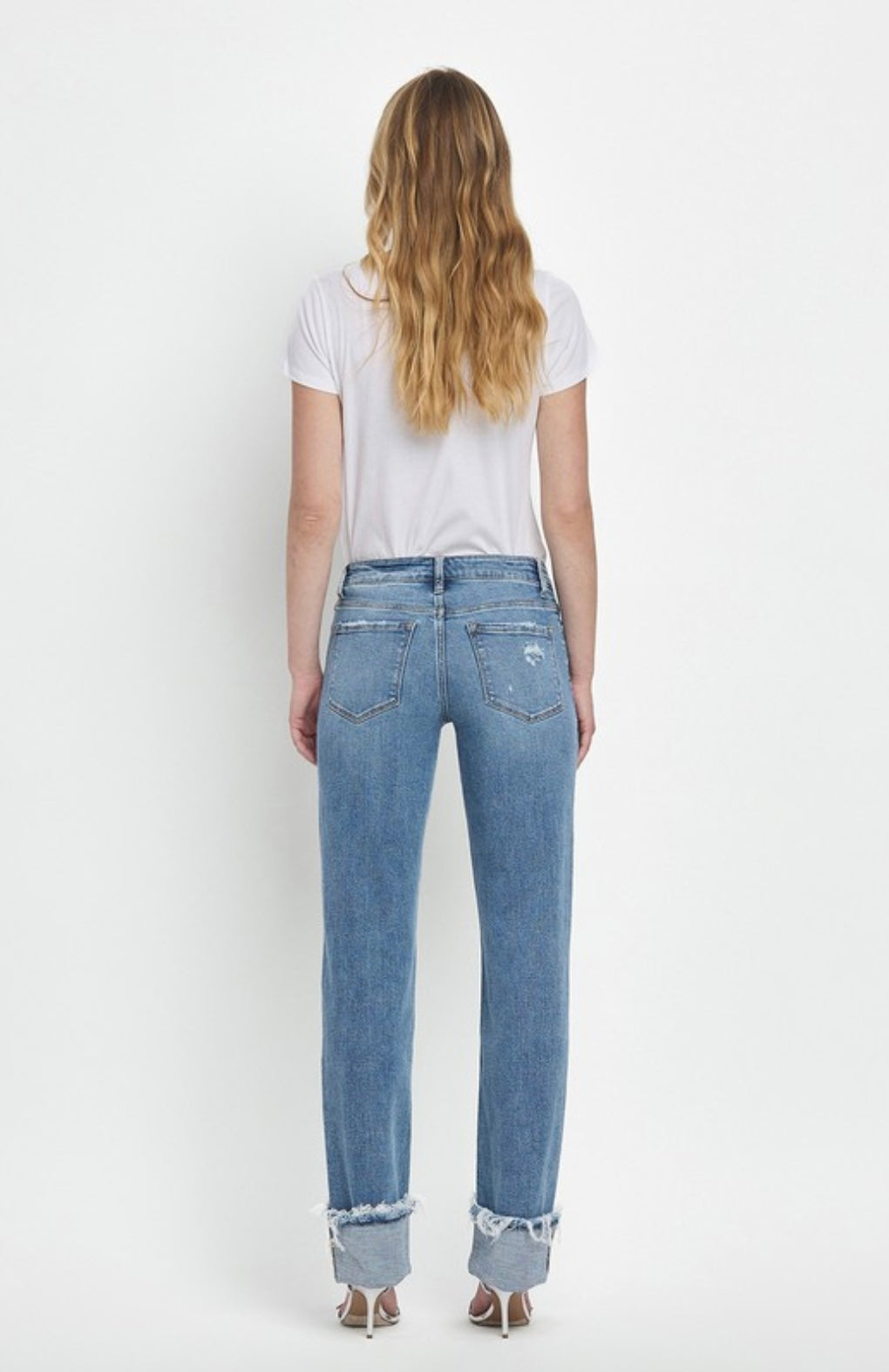 Lovervet Evermore Mid Rise Cuffed Straight Jean