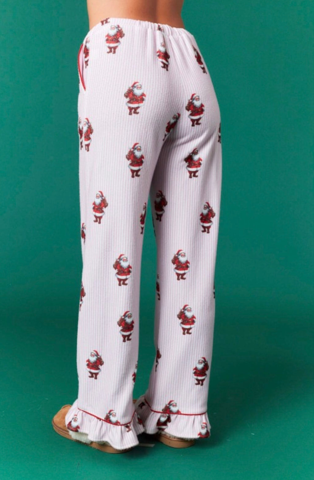 Santa Claus Striped Brushed Knit Pajamas