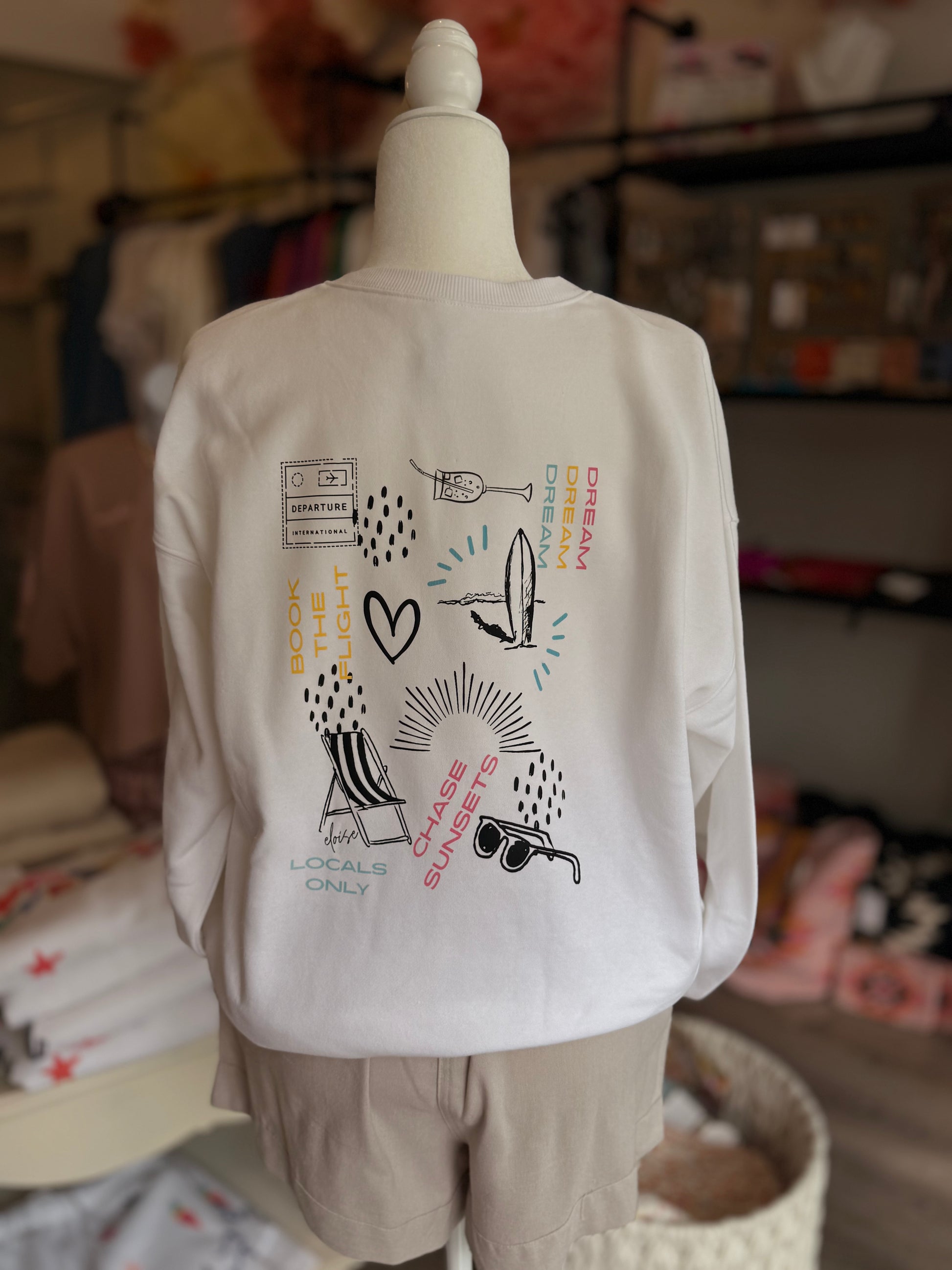 Custom “eloise Social Club” Drop Shoulder Sweatshirt