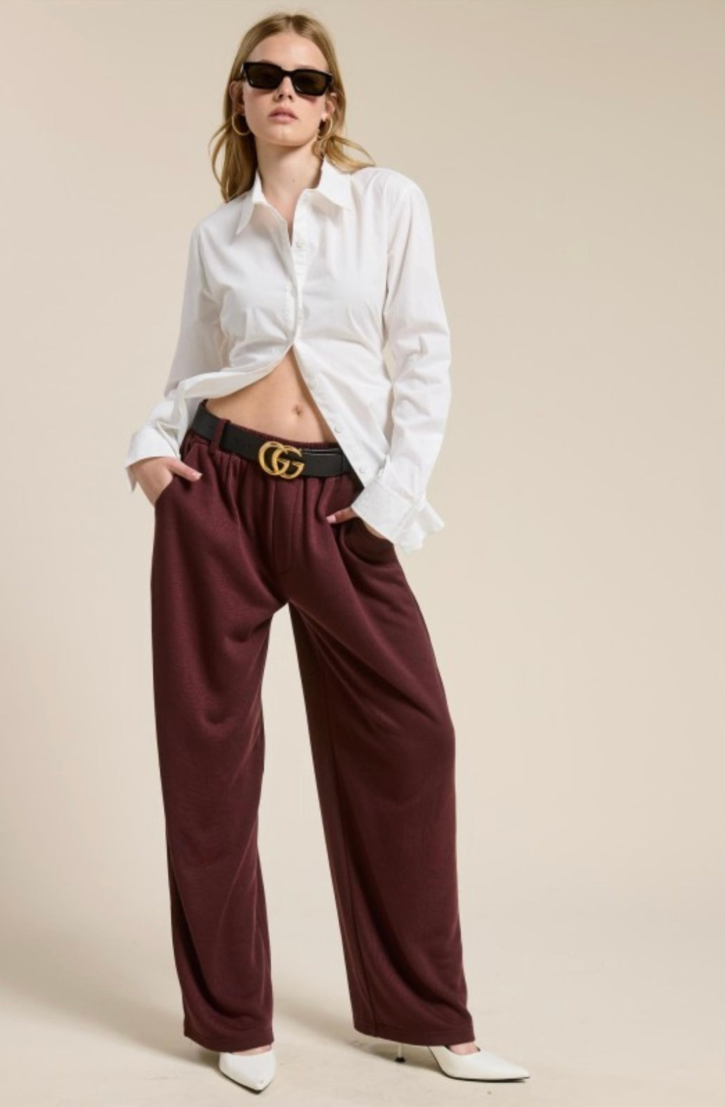 Tailored Wide Leg Knit Sweatpants
