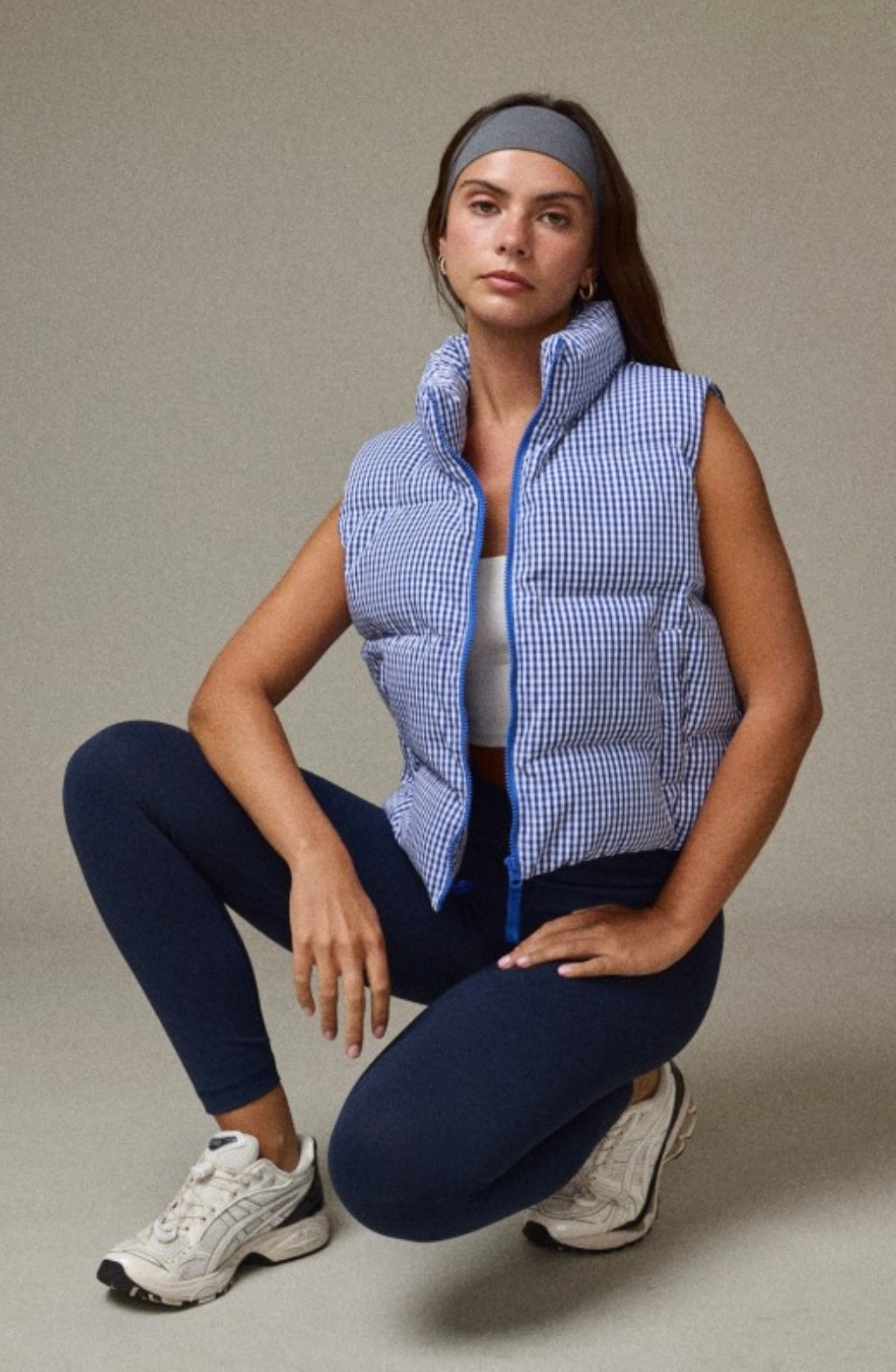 Gingham Puffer Vest