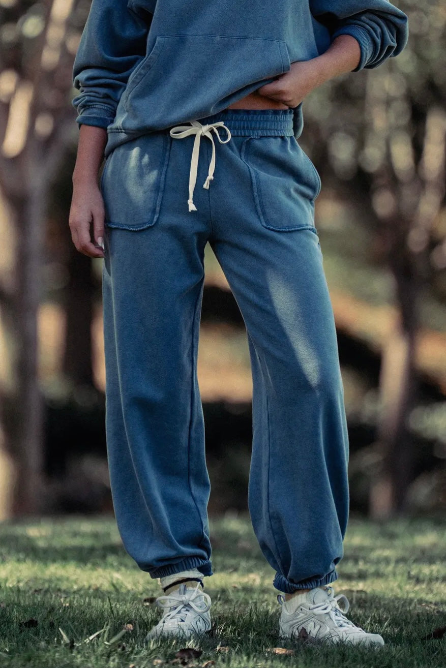 Wide Leg Cotton Blend Jogger Sweatpant