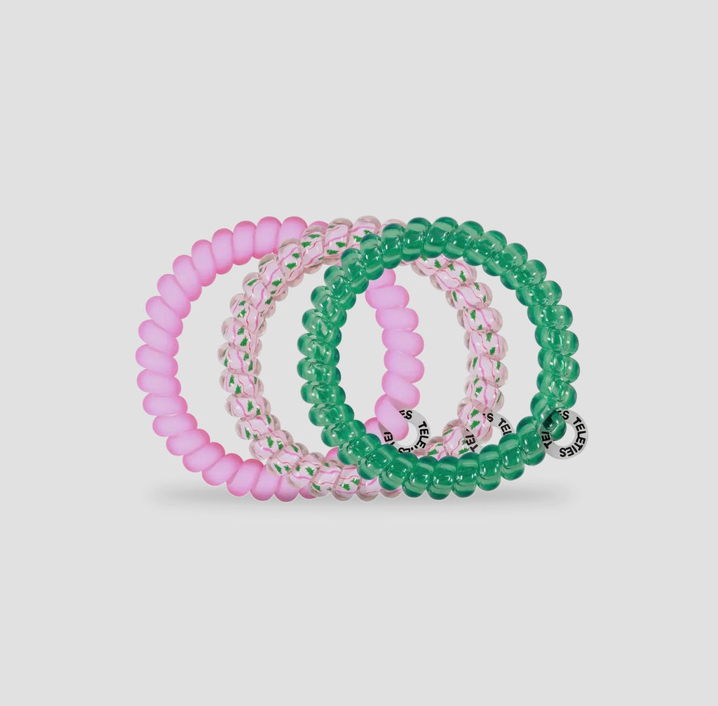 Small Teleties Merry Pinkmas Hair Ties