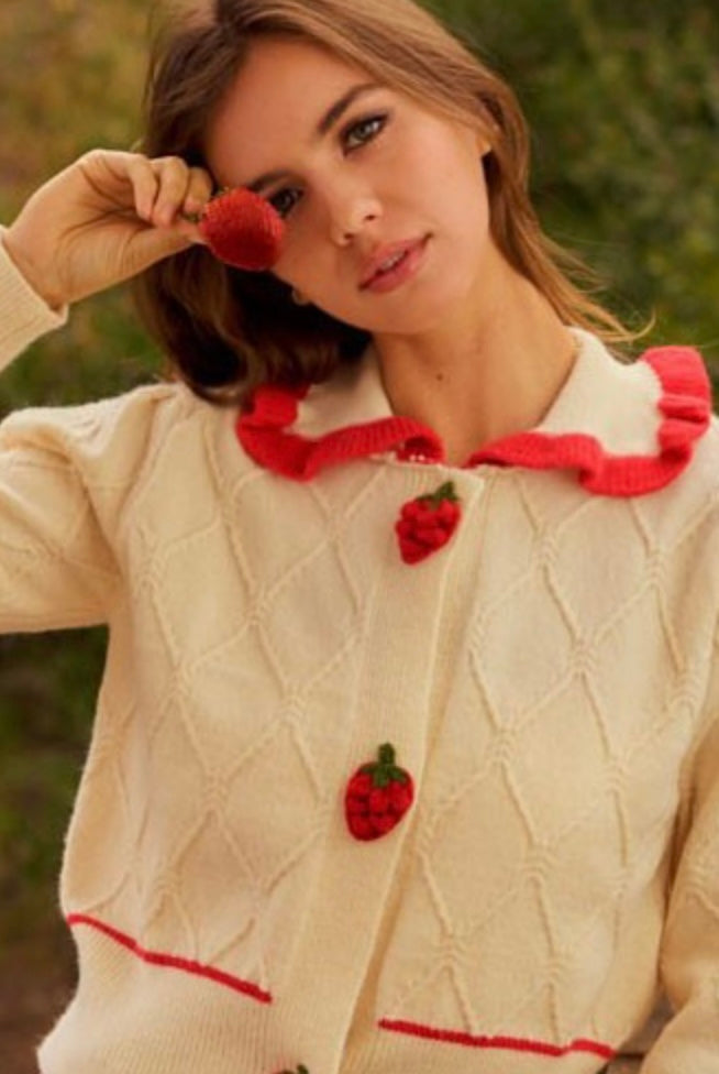 Strawberry Sailor Collar Cardigan