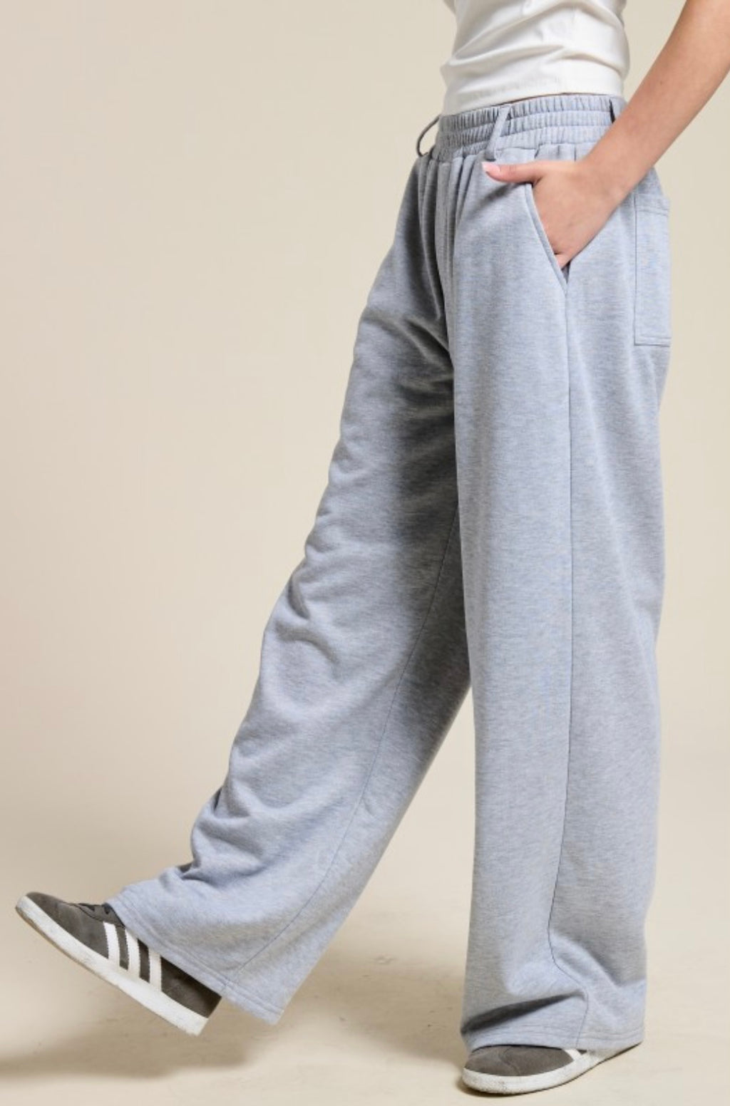 Tailored Wide Leg Knit Sweatpants