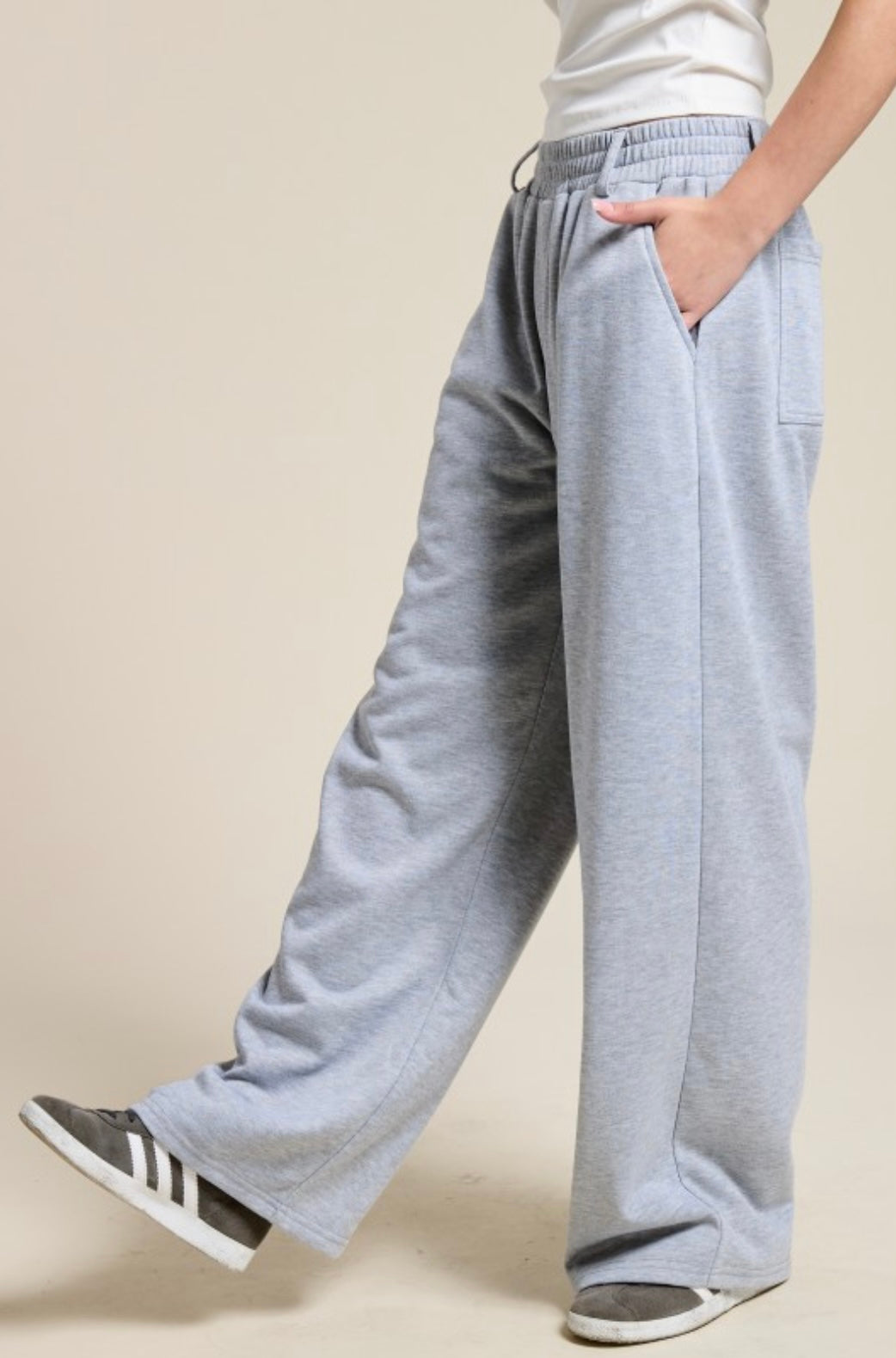 Tailored Wide Leg Knit Sweatpants