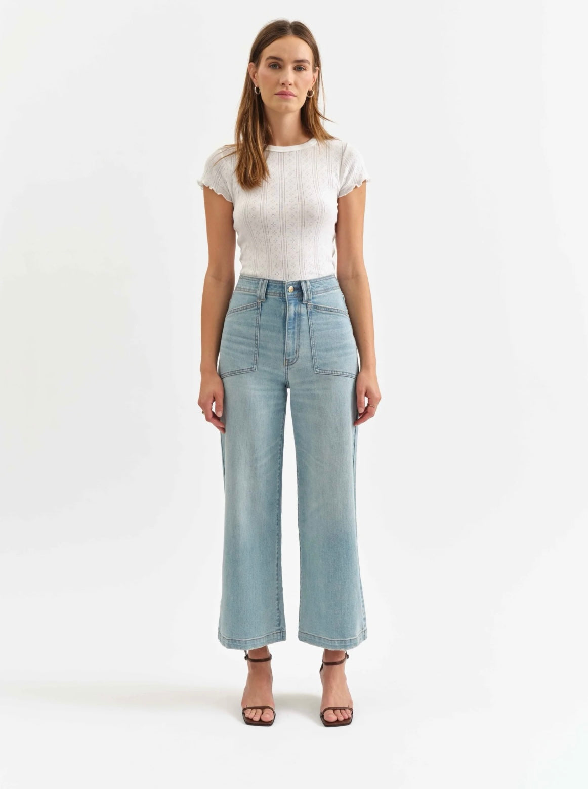 Daze Denim Valley Girl Wide Leg Ankle In Romcom