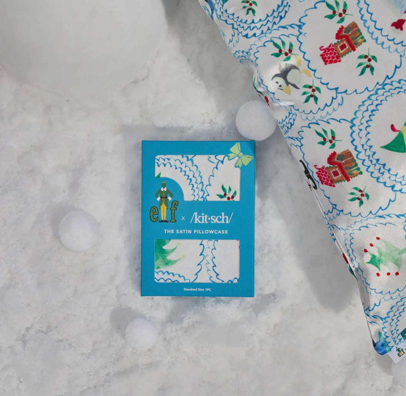 Kitsch x elf Satin Pillowcase in North Pole