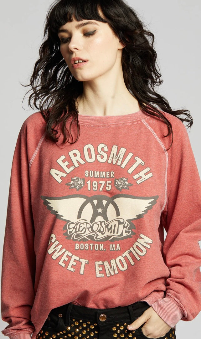 Recycled Karma Aerosmith Sweet Emotion Oversized Vintage Sweatshirt