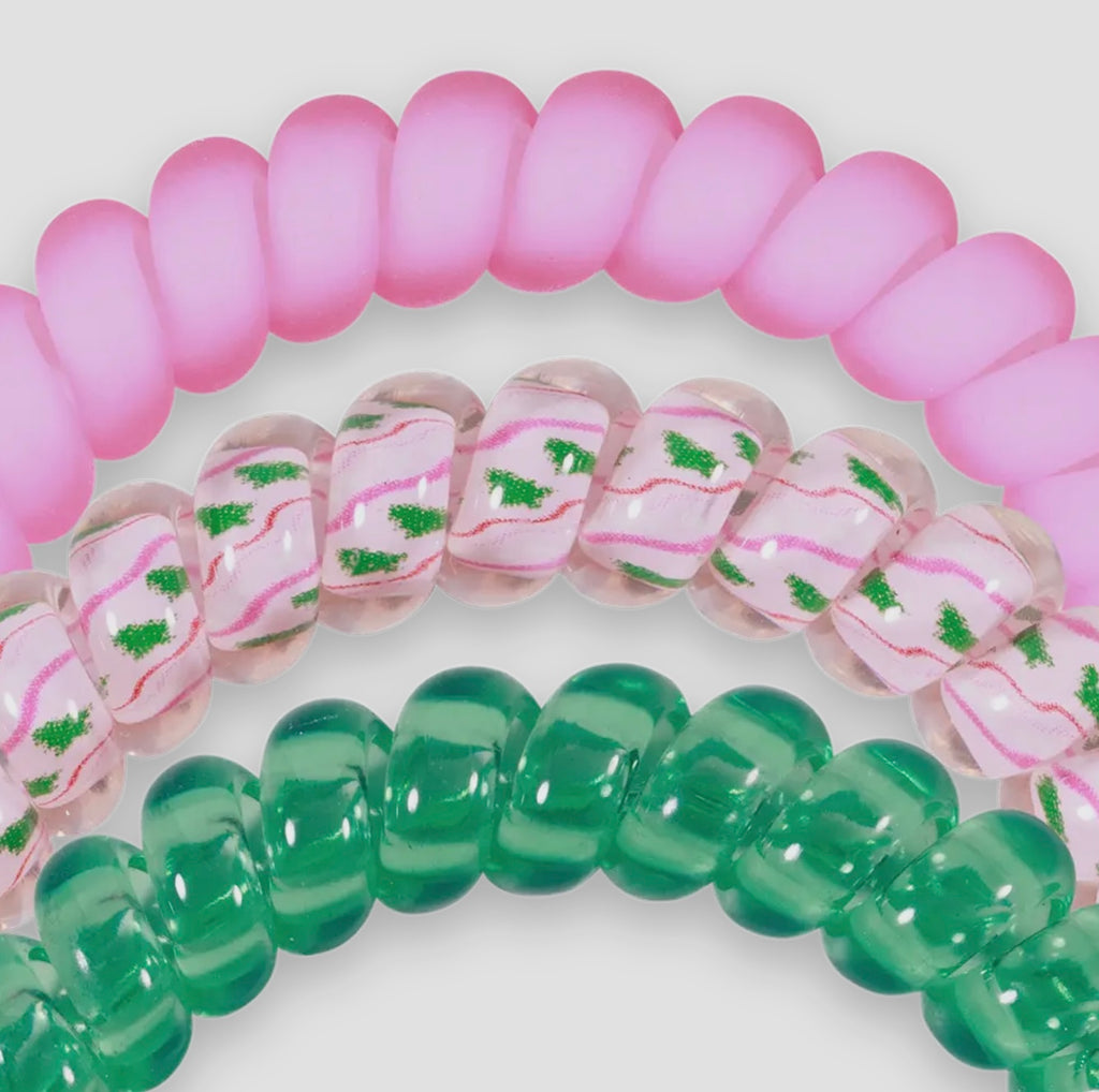 Small Teleties Merry Pinkmas Hair Ties