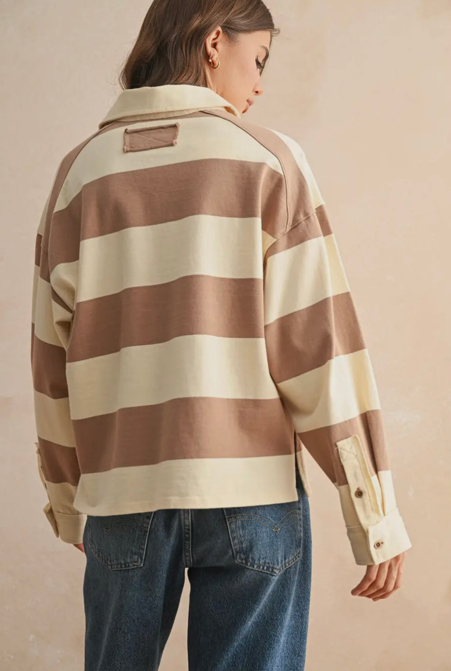 Long Sleeve Wide Panel Knitted Shirt