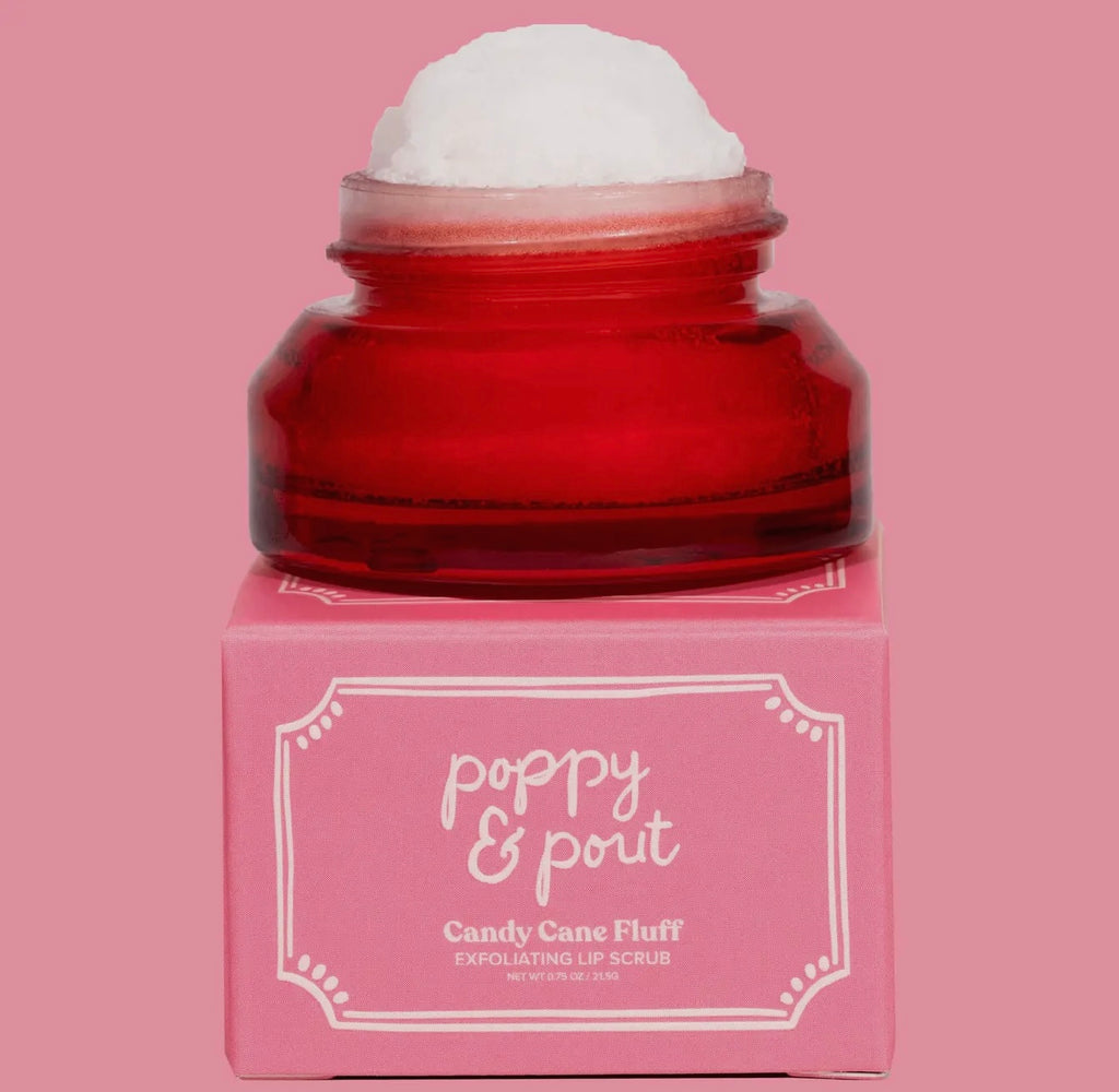 Poppy & Pout Candy Cane Fluff Holiday Lip Scrub