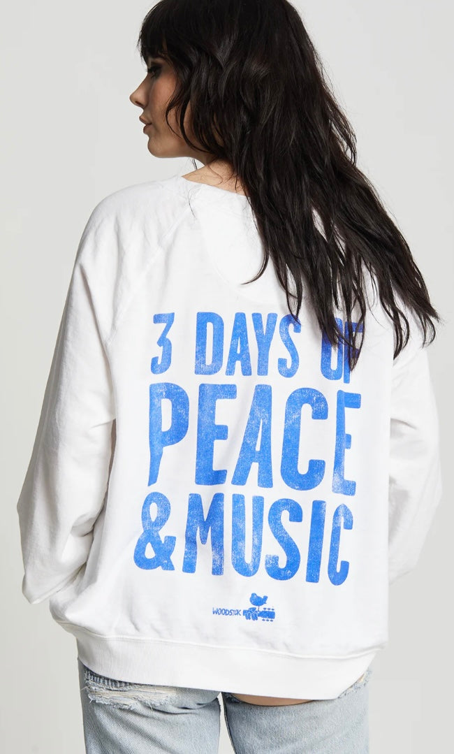 Recycled Karma Woodstock 3 Days Of Peace Oversized Graphic Sweatshirt