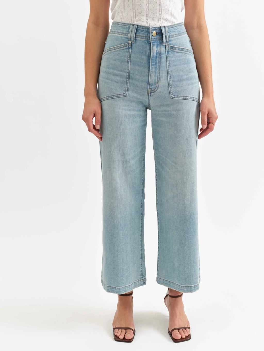 Daze Denim Valley Girl Wide Leg Ankle In Romcom