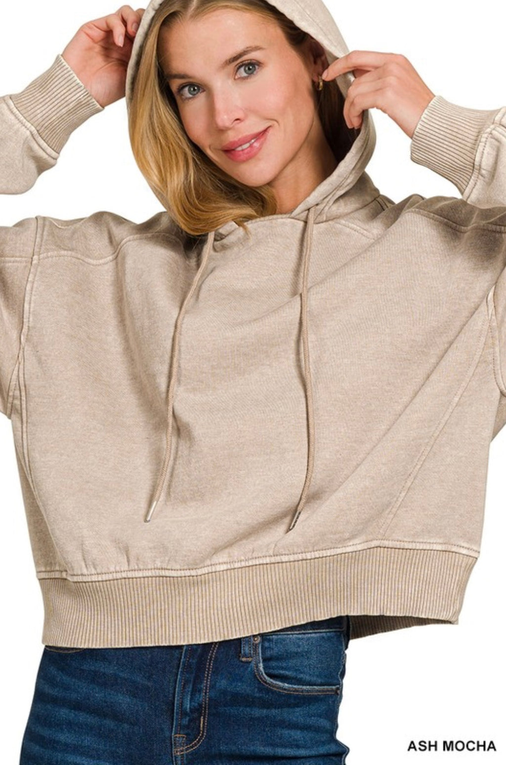 Acid Wash Fleece Hoodie