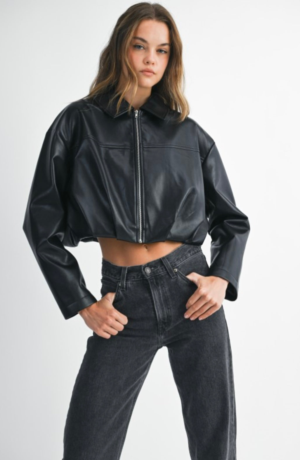 Pleated Cropped Jacket