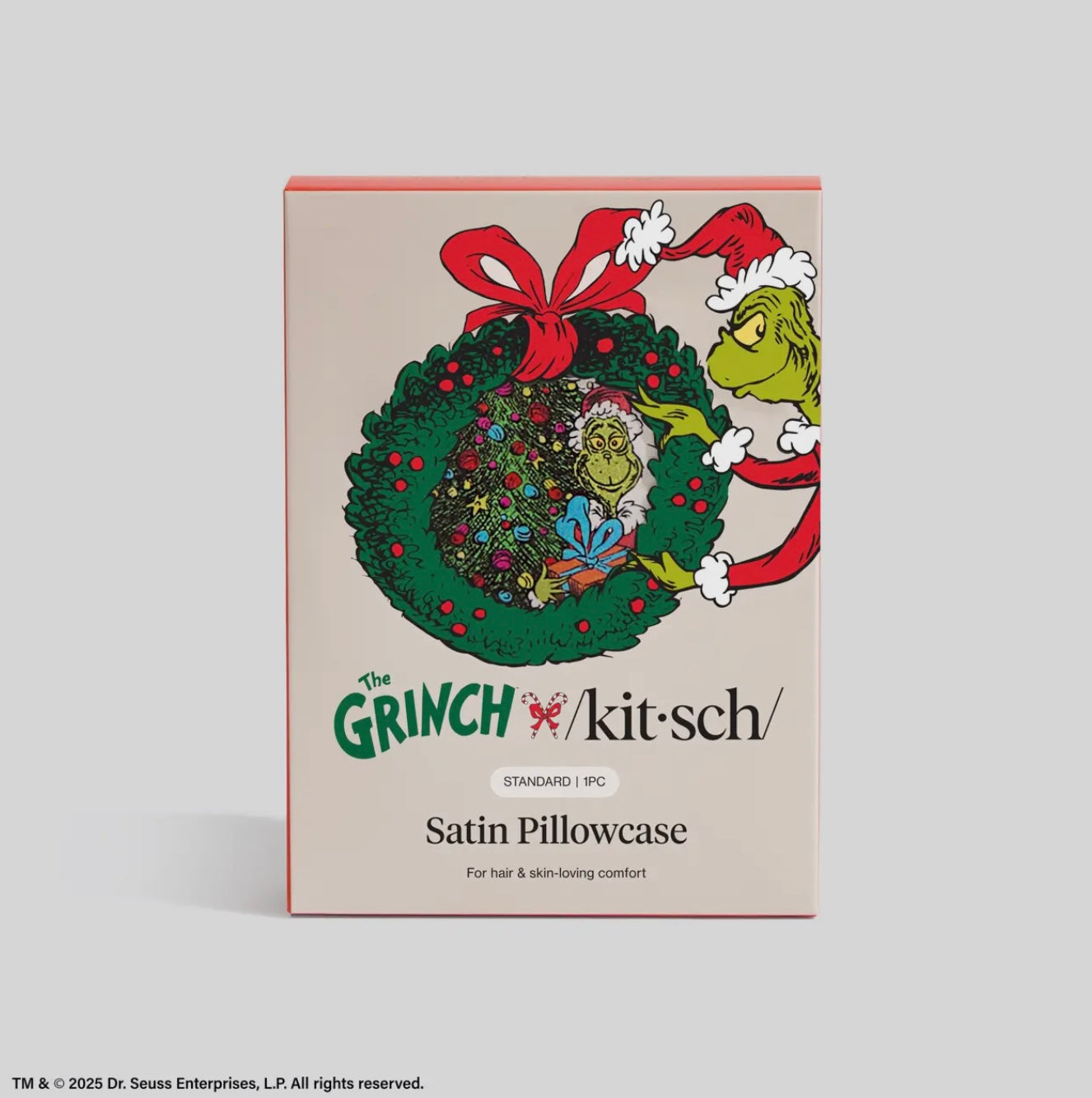 The Grinch x Kitsch Satin Pillowcase in Whoville