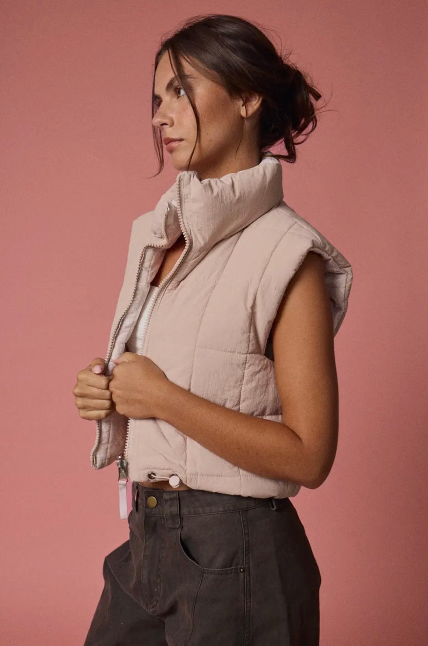 Camo Cropped Puffer Vest