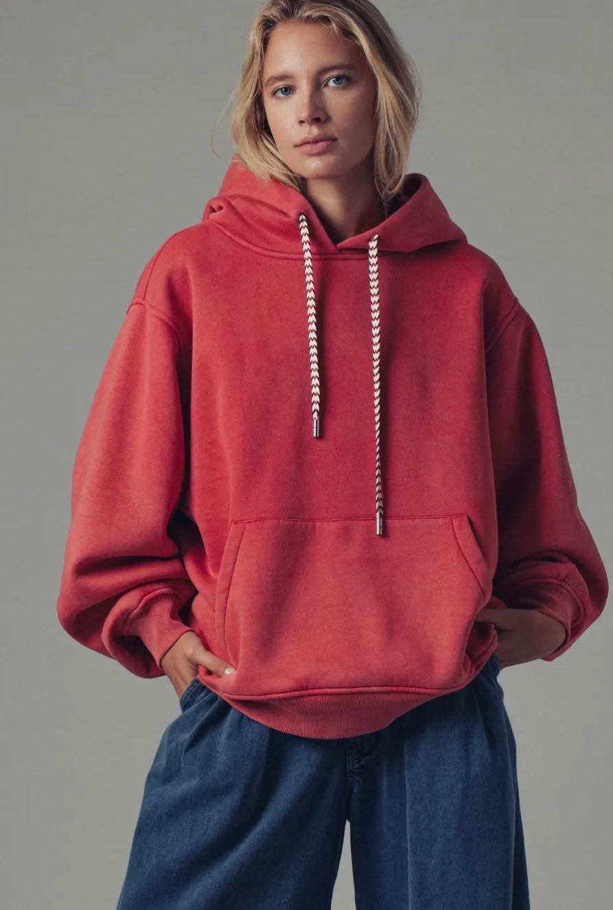 Vintage Wash Oversized Brushed Hoodie