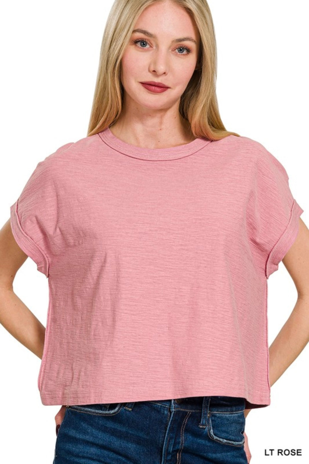 Cotton Slub Round Neck Short Sleeve Tee