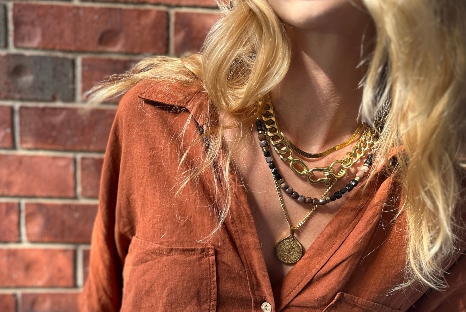 Rachel Nathan Statement Necklace Shackle : Trio