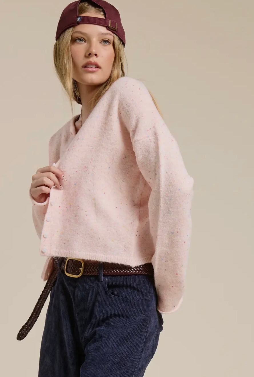 Speckled Button Down Cardigan