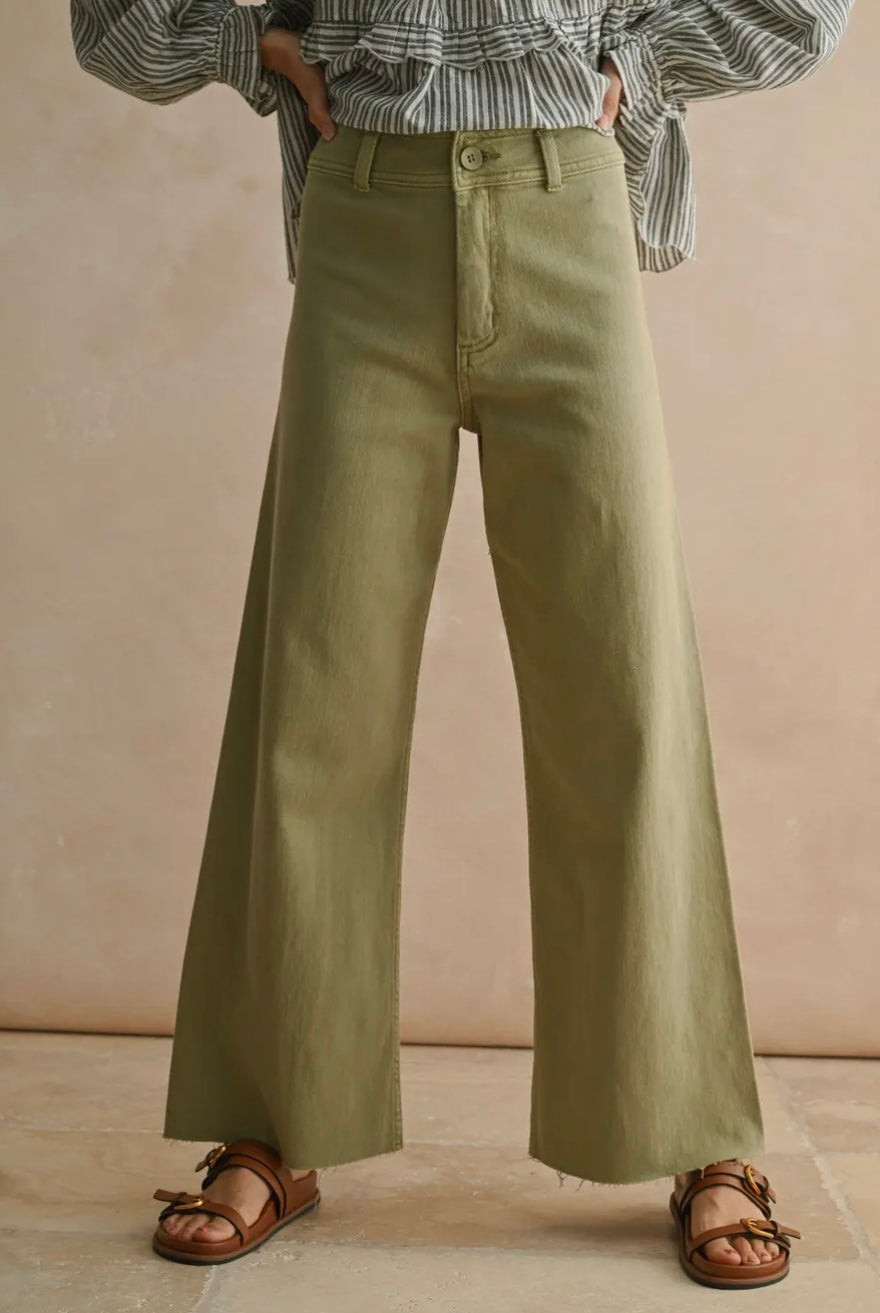 Straight Wide Leg Denim Pants