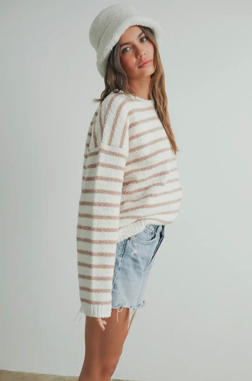 Cozy Striped Round Neck Sweater