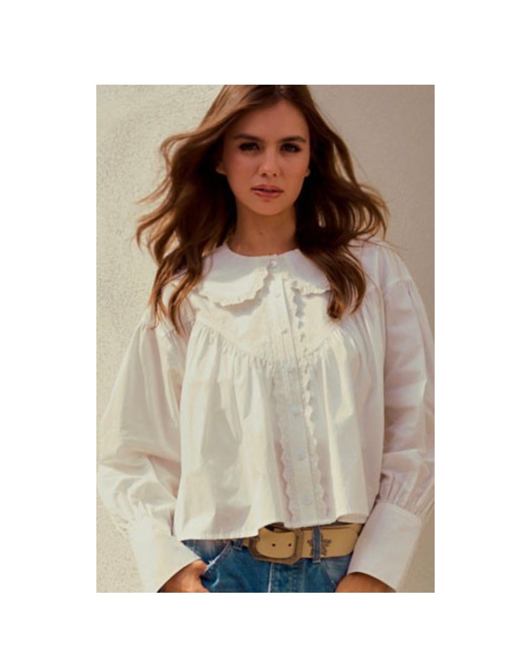 Luxe String Long Sleeve Relaxed Blouse