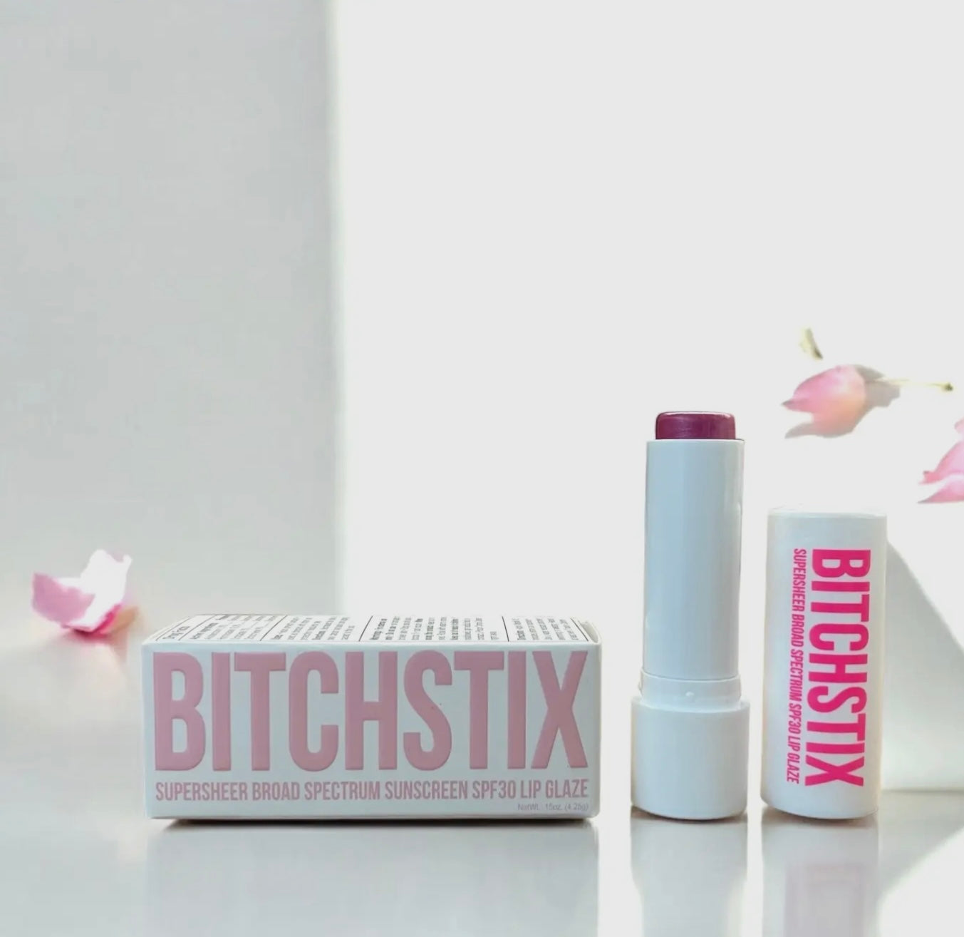 Bitchstix SUPERSHEER LIP GLAZE Petal Pink - SPF30 Broad Spectrum