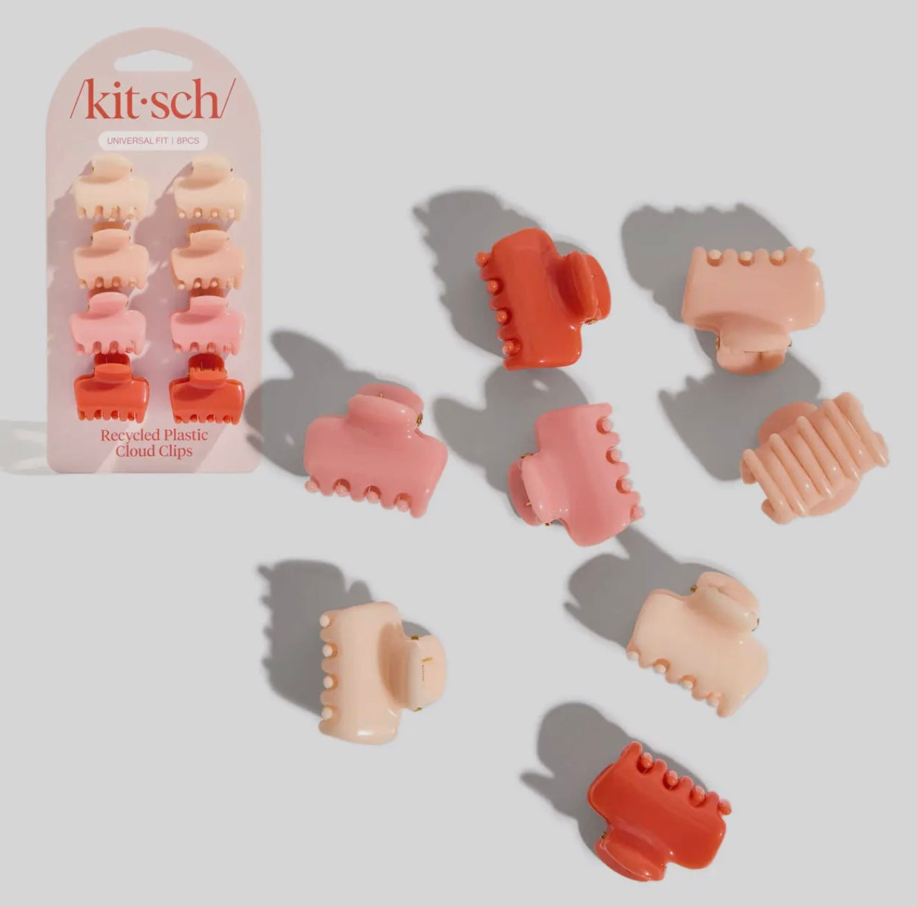 Kitsch Recycled Mini Cloud Clips 8 Pc Set - Assorted Cherry Blossom