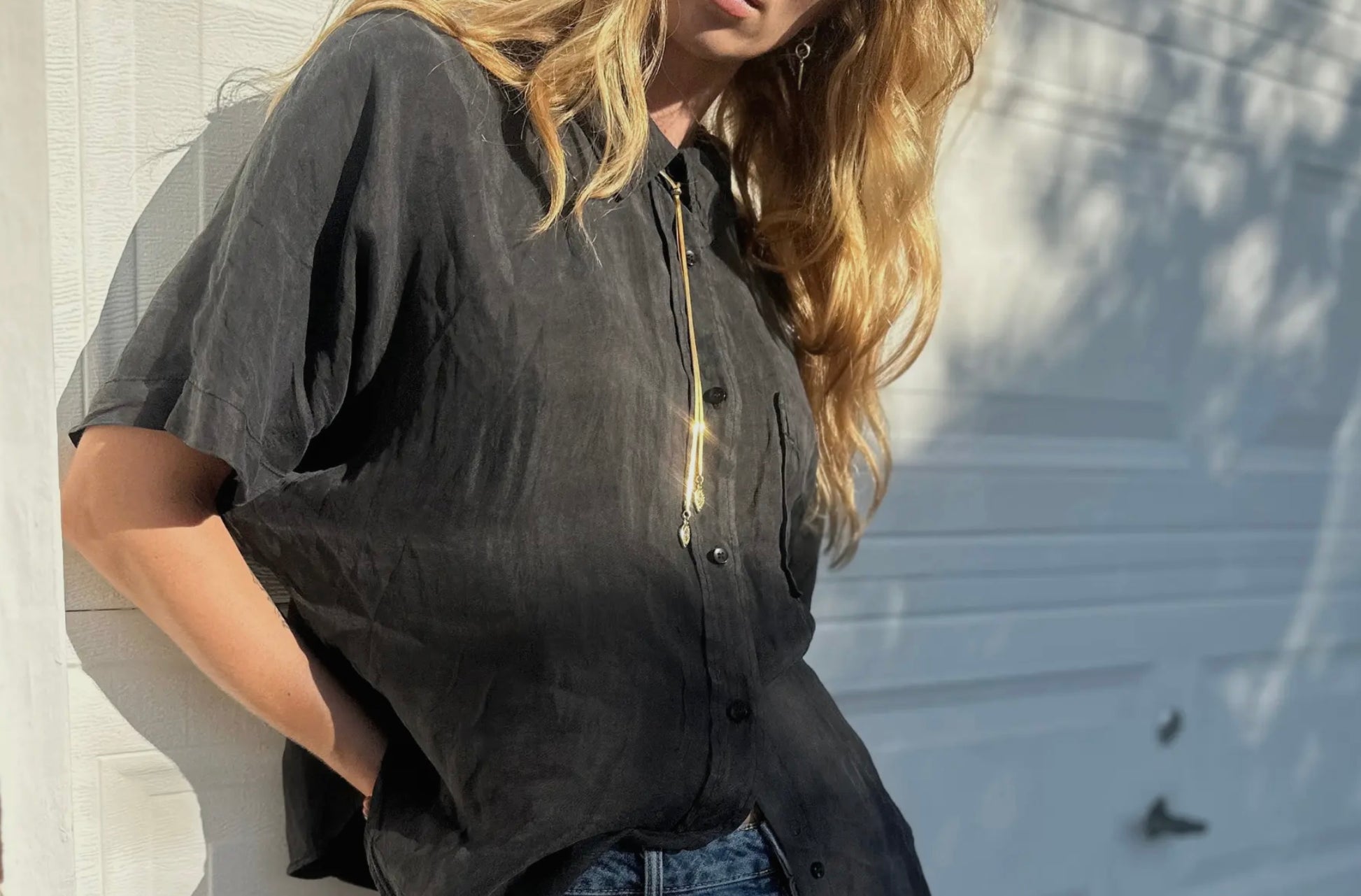 Rachel Nathan Statement Necklace Bolo Herringbone
