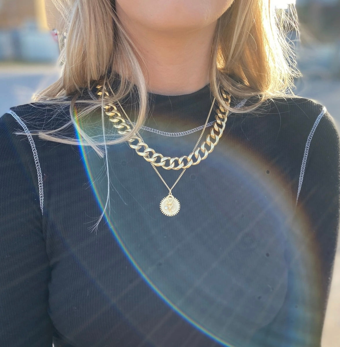 Rachel Nathan Pendant & Curb Necklace Queen Snake