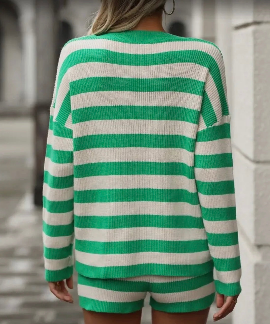 Long Sleeve Striped Knit Set