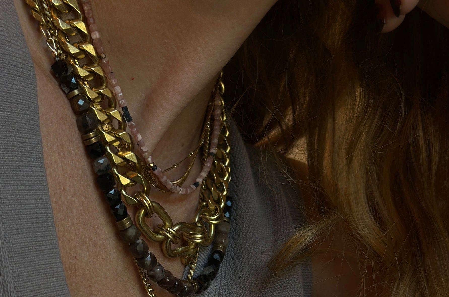 Rachel Nathan Statement Necklace Shackle : Trio