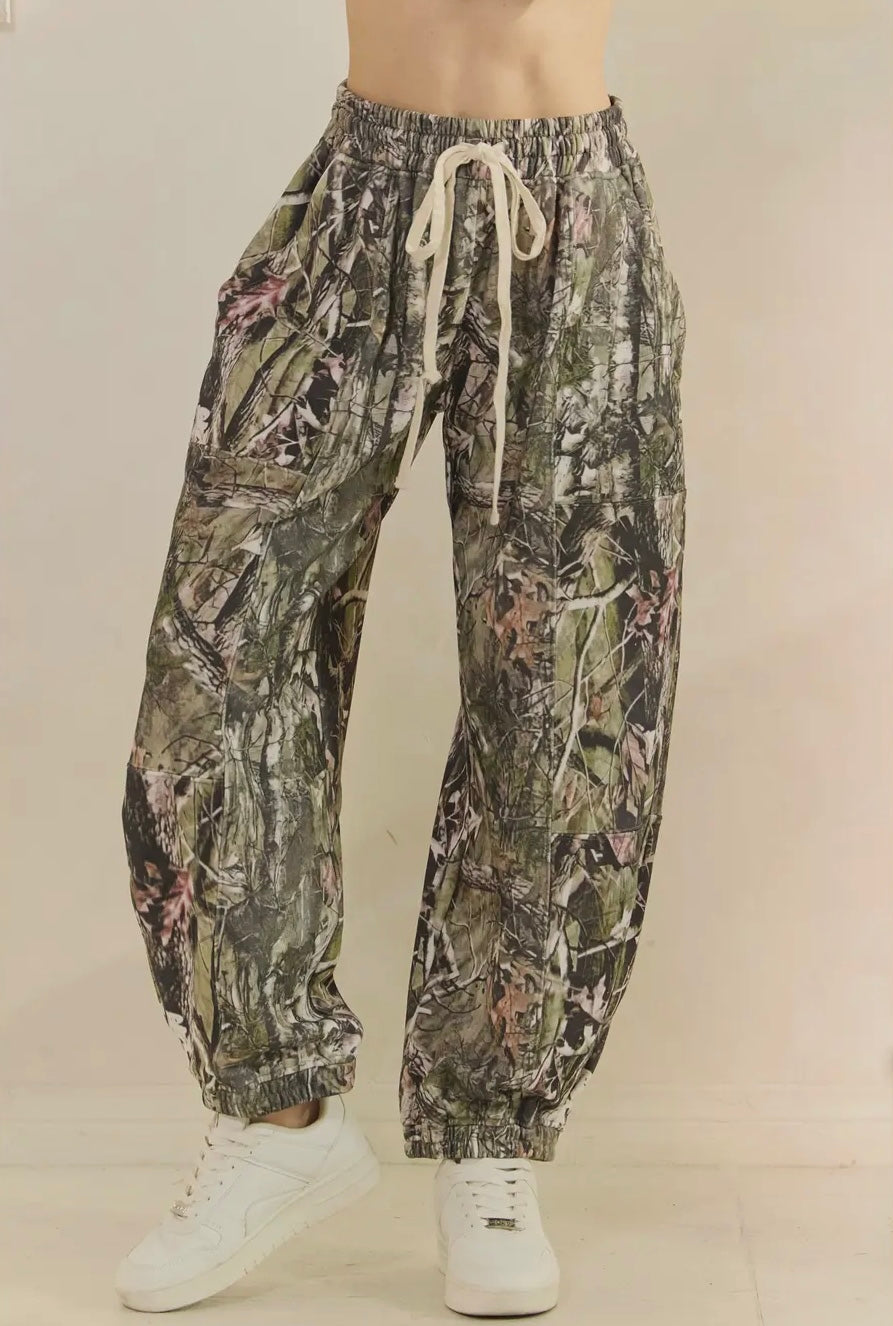 Camo Printed French Terry Pant