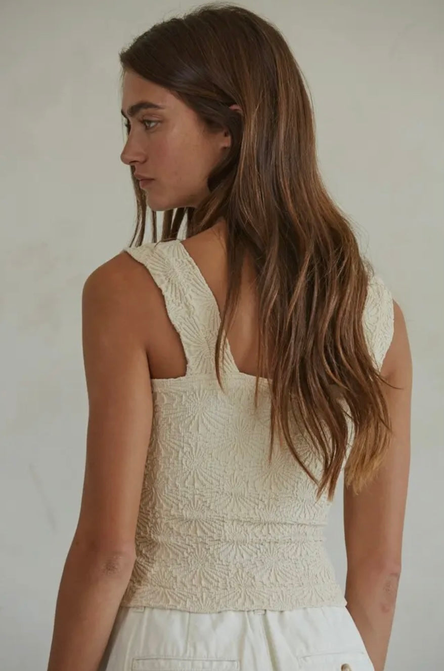 Knit Modal Seamless Jacquard Tank - One Size