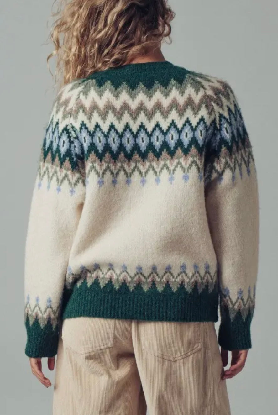 Fair Isle Wool Blend Sweater Top